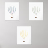  Waterverf Hete Luchtballon Kwekerij Decor Muurkunst Sets (Voorkant)