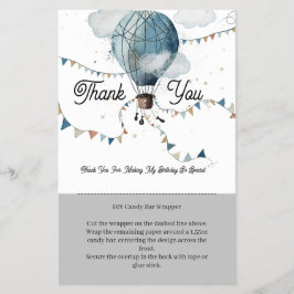 Waterverf Hete Luchtballon // Snoep Bar Wrapper Flyer