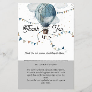 Waterverf Hete Luchtballon // Snoep Bar Wrapper Flyer