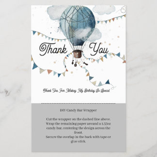 Waterverf Hete Luchtballon // Snoep Bar Wrapper Flyer