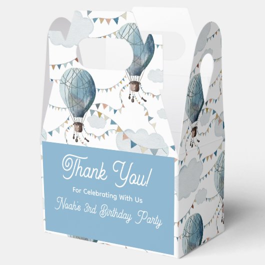 Waterverf Hete Luchtballon Wit // Bedankdoosjes (Geopend)