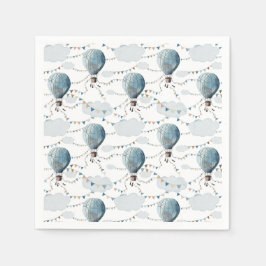 Waterverf Hete Luchtballon Wit // Verjaardag van h Servet