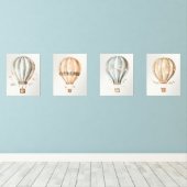  Waterverf Hete Luchtballons Kwekerij Muurkunst Sets (Houten vloer)