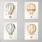  Waterverf Hete Luchtballons Kwekerij Muurkunst Sets (Voorkant)