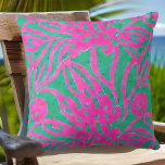 Waterverf Hete roze Aqua Oversize Damask Geïnspire Kussen<br><div class="desc">Waterverf Hot Pink Aqua Oversize Damask Geïnspireerd stroperpatroon perfect voor tropisch strandhuis aan de kust of om van je eigen huis een eilandenbaan te maken.</div>