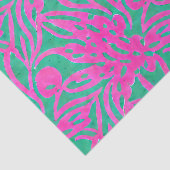 Waterverf Hete roze Aqua Oversize Damask Geïnspire Tissuepapier (Detail)