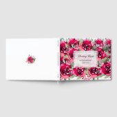 Waterverf Hete Roze Floral Wedding Gastenboek (Volledig)