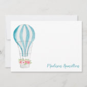 Waterverf heteluchtballon gepersonaliseerd briefpa notitiekaartje (Voorkant)