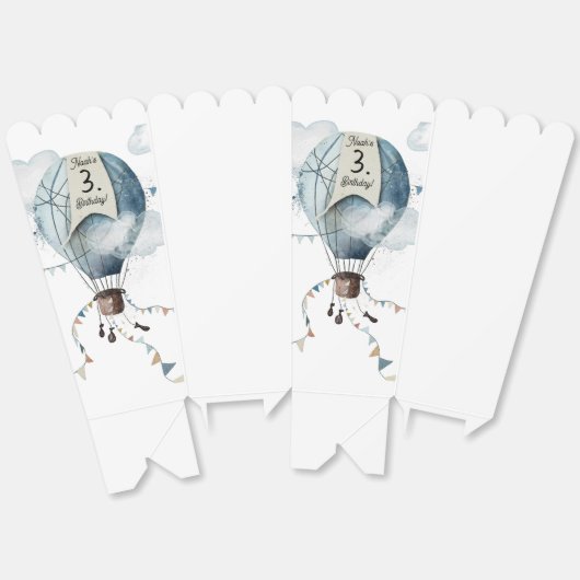 Waterverf heteluchtballon // Verjaardag van het Ki Bedankdoosjes (Ongevouwen)