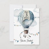 Waterverf heteluchtballon // Verjaardag van het Ki Kaart (Voorkant)