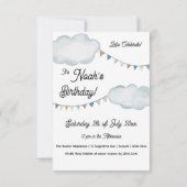 Waterverf heteluchtballon // Verjaardag van het Ki Kaart (Achterkant)