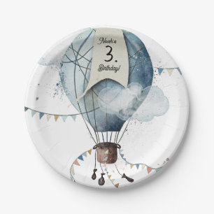 Waterverf heteluchtballon // Verjaardag van het Ki Papieren Bordje