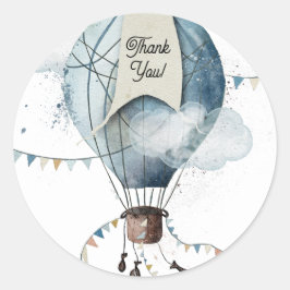 Waterverf heteluchtballon // Verjaardag van het Ki Ronde Sticker