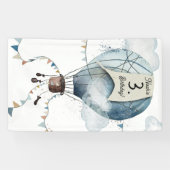 Waterverf heteluchtballon // Verjaardag van het Ki Spandoek (Horizontaal)