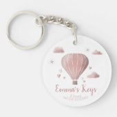 Waterverf heteluchtballonscène AcrylSleutelhanger Sleutelhanger (Voorkant)