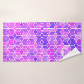 Waterverf hexagon illustratiepatroon badhanddoek (Badhanddoek)