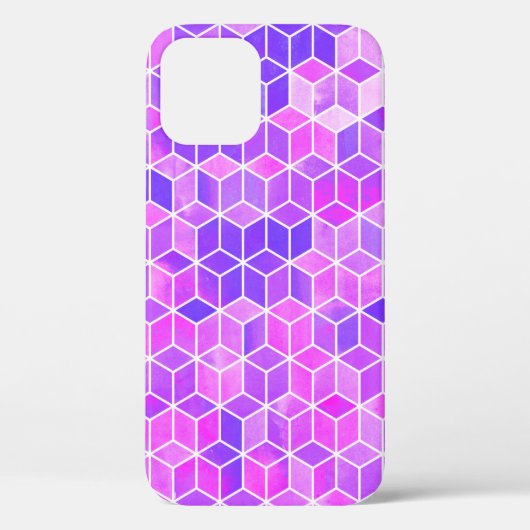 Waterverf hexagon illustratiepatroon Case-Mate iPhone case (Achterkant)