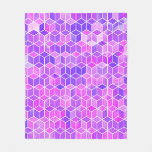 Waterverf hexagon illustratiepatroon fleece deken