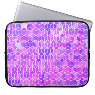 Waterverf hexagon illustratiepatroon laptop sleeve