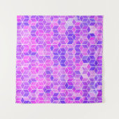 Waterverf hexagon illustratiepatroon wandkleed (Voorkant (horizontaal))