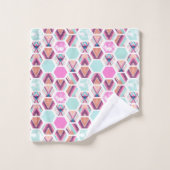 Waterverf Hexagon Patroon Bad Handdoek (Wasdoekje)