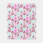 Waterverf Hexagon Patroon Fleece Deken (Voorkant)