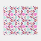 Waterverf Hexagon Patroon Fleece Deken (Voorkant (Horizontaal))