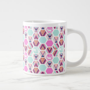 Waterverf Hexagon Patroon Grote Koffiekop