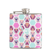 Waterverf Hexagon Patroon Heupfles (Voorkant)