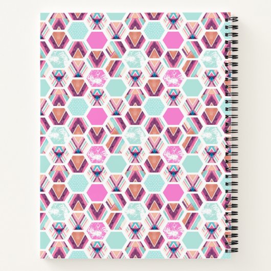 Waterverf Hexagon Patroon Notitieboek (Achterkant)
