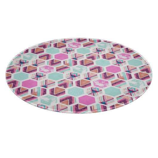 Waterverf Hexagon Patroon Snijplank (Hoek)