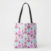 Waterverf Hexagon Patroon Tote Bag (Voorkant)