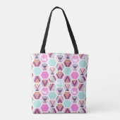 Waterverf Hexagon Patroon Tote Bag (Achterkant)