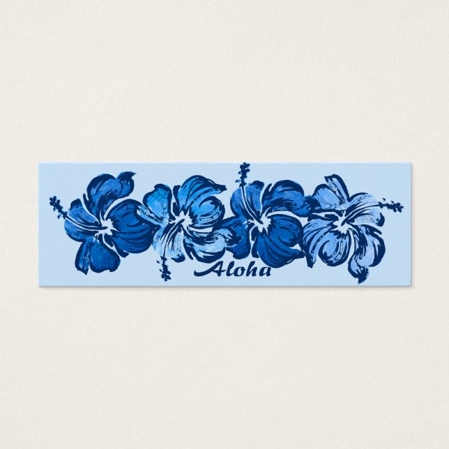 Waterverf Hibiscus bewaar de datum Bladwijzer Mini Visitekaartjes (Voorkant)