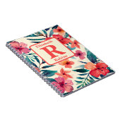 Waterverf hibiscus bloemen gepersonaliseerd op maa notitieboek (Rechterzijde)