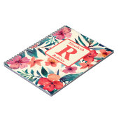 Waterverf hibiscus bloemen gepersonaliseerd op maa notitieboek (Linkerzijde)