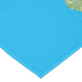 Waterverf Hibiscus Bloemen op Blauw Tafelkleed (Gekanteld)