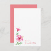 Waterverf Hibiscus Dank u wel Notitiekaartje (Voorkant / Achterkant)