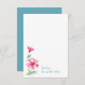 Waterverf Hibiscus Dank u wel Notitiekaartje (Voorkant / Achterkant)