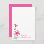 Waterverf Hibiscus Dank u wel Notitiekaartje (Voorkant / Achterkant)