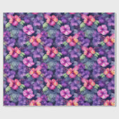 Waterverf Hibiscus (donker I) wikkelpapierrol Cadeaupapier (Vlak)