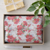 Waterverf Hibiscus en Lantana Floral Pattern Tissuepapier (Geschenk)
