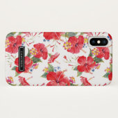 Waterverf Hibiscus en Lantana Patroon Custom Case-Mate iPhone Case (Achterkant (horizontaal))