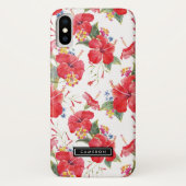 Waterverf Hibiscus en Lantana Patroon Custom Case-Mate iPhone Case (Achterkant)