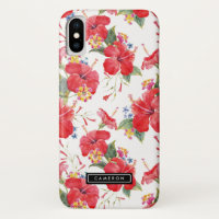Waterverf Hibiscus en Lantana Patroon Custom