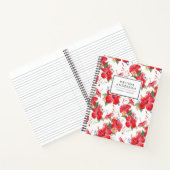Waterverf Hibiscus en Lantana Patroon Custom Notitieboek (Binnen)