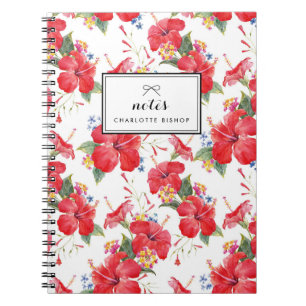 Waterverf Hibiscus en Lantana Pattern Notitieboek