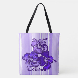 Waterverf Hibiscus Hawaiian Omkeerbare Beach zak Tote Bag