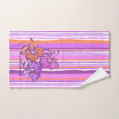 Waterverf Hibiscus Hawaiian Stripe-Violet Bad Handdoek (Handdoek)