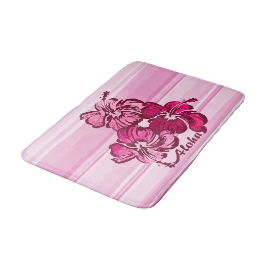 Waterverf Hibiscus Hawaiian Tropisch Badmat (Gekanteld)